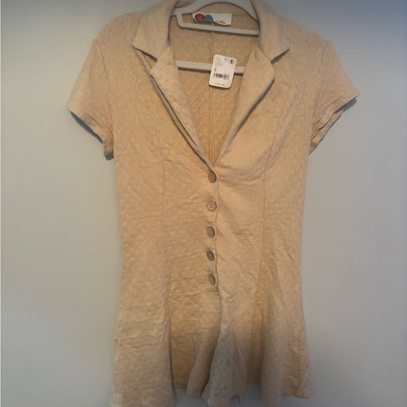 NWT Free People Beach Ramona One Piece Button Up Romper Tan Beige Boho Small - Picture 6 of 9